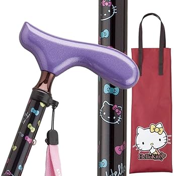 Amazon | 杖 キティちゃん おしゃれ 女性用 軽量 ブラック ハロー